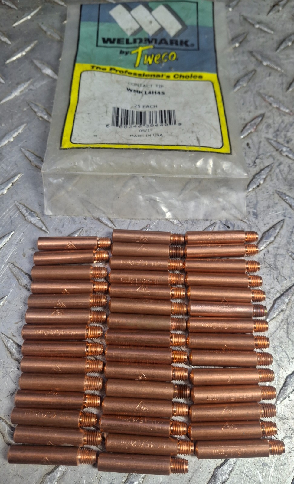 Weldmark by Tweco WMK14H45 MIG Copper Welding Contact Tips Lot of 45