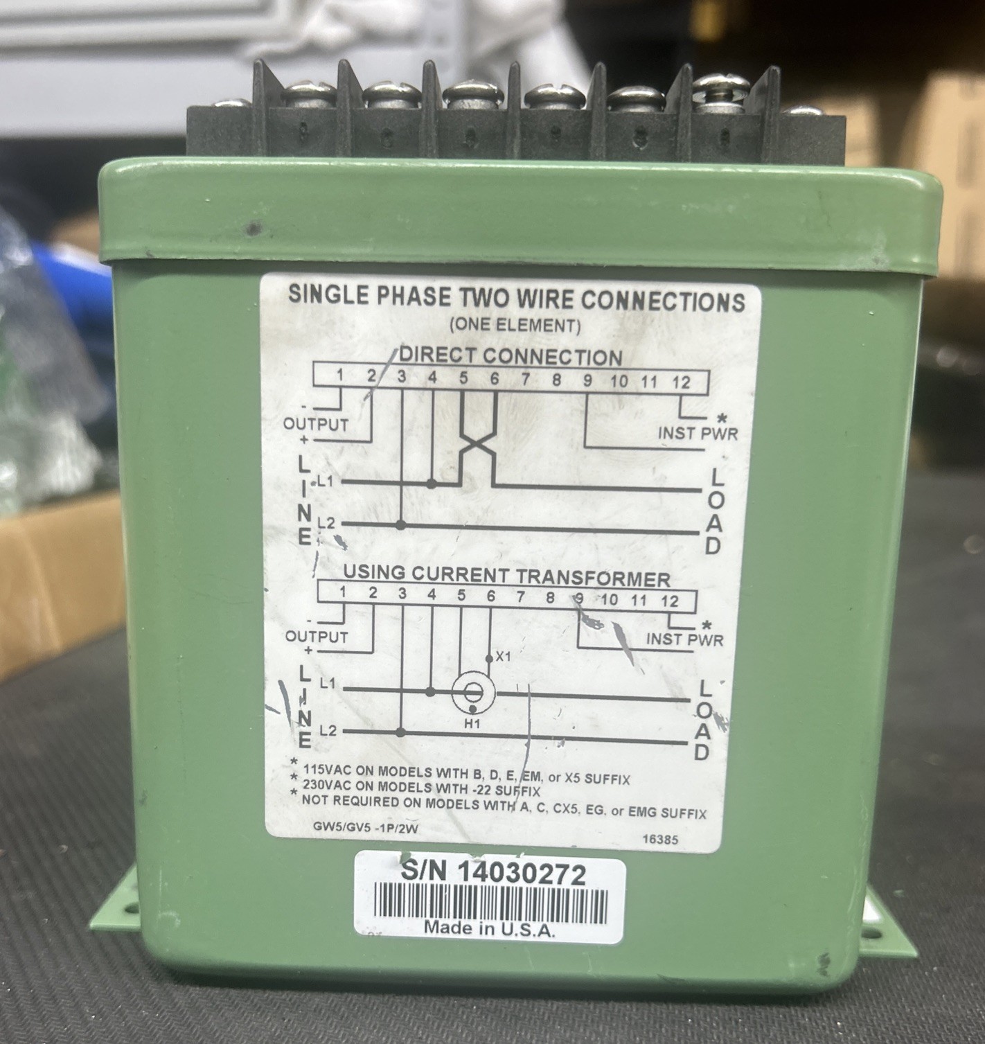 MW OHIO SEMITRONICS GW5-104DY211 AC WATT TRANSDUCER