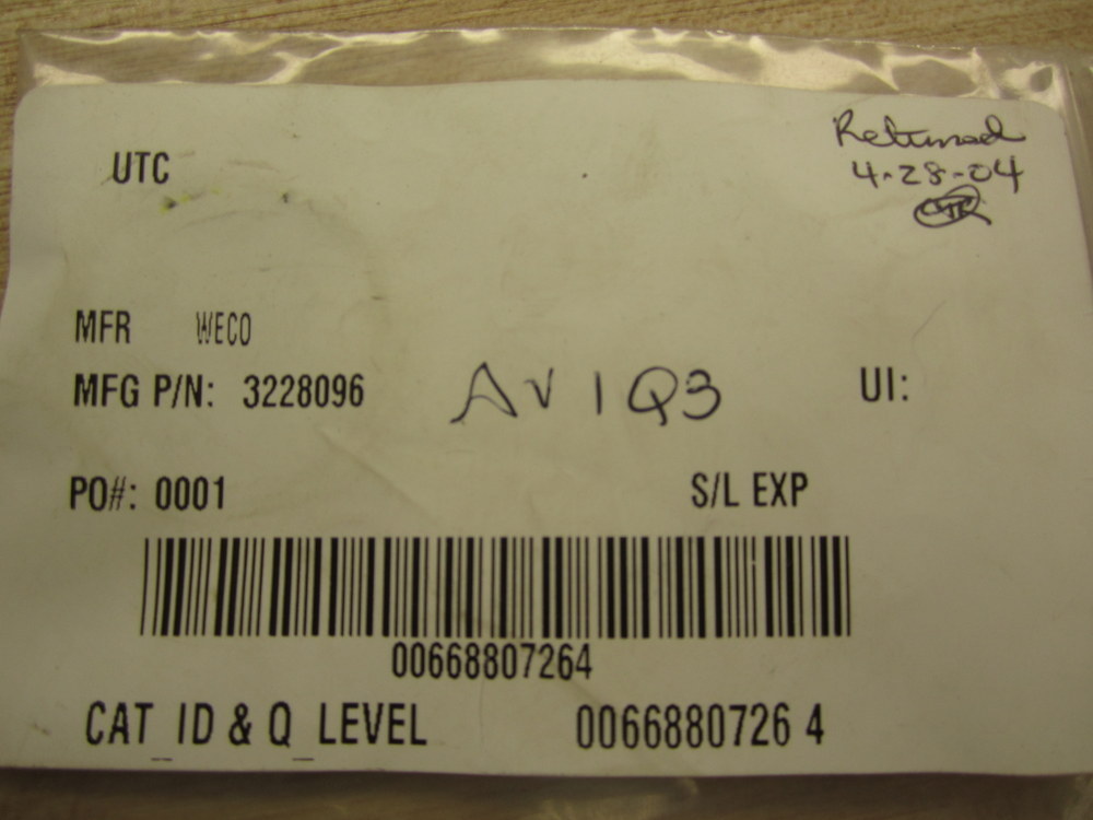Weco 3228096 Oil Seal