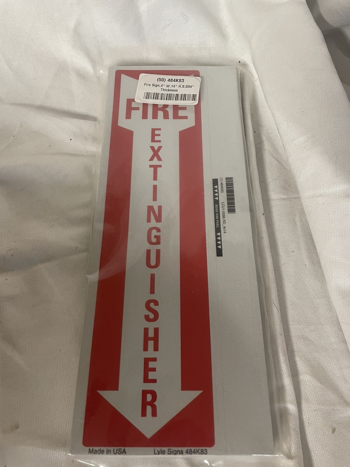 Qty (50) LYLE LCU1-0066-RD_4x14” Reflective Fire Extingsher Decal/Sticker