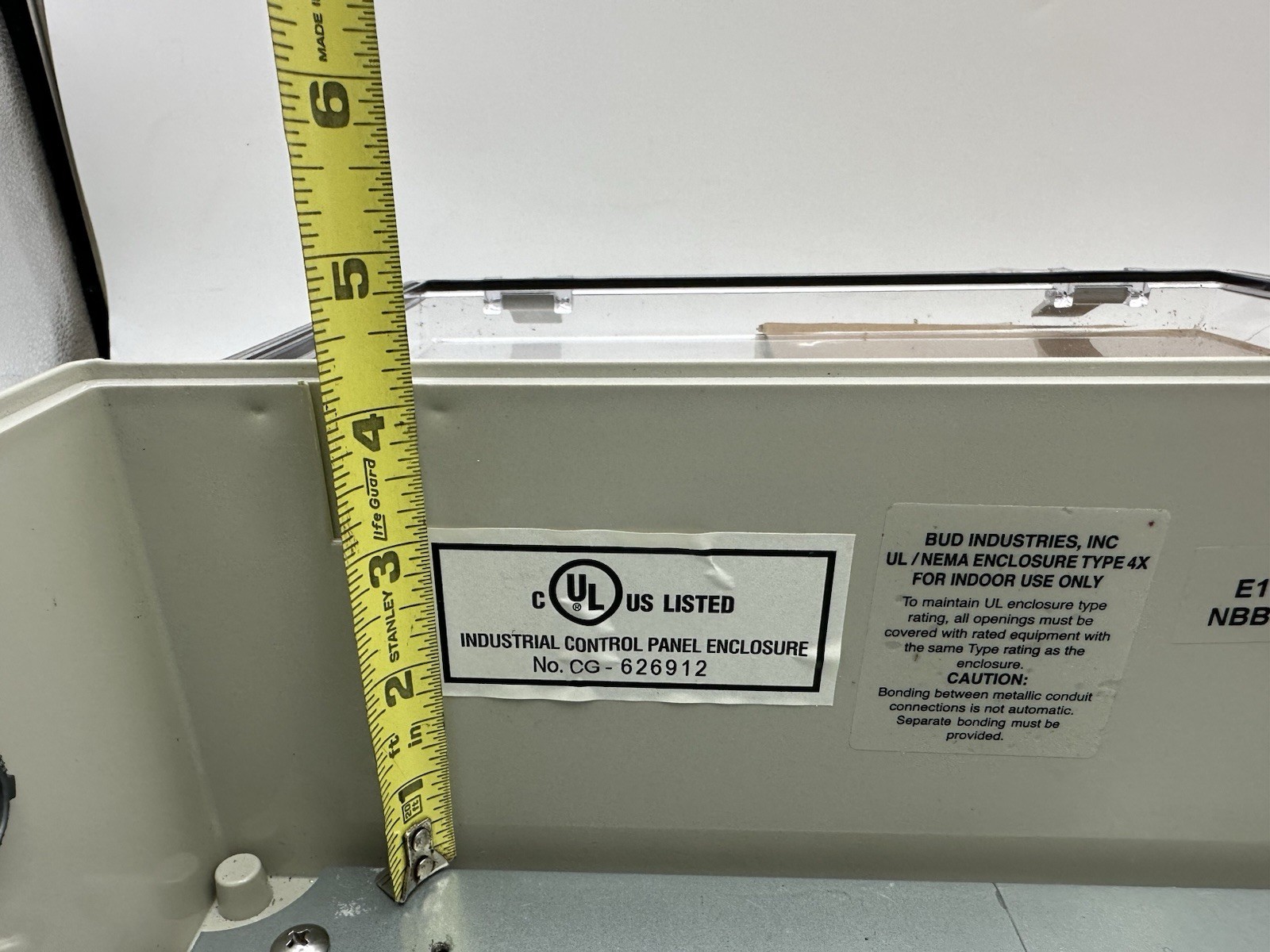Bud Industries NBB-10273 Light Gray Style B Plastic Indoor Box with Clear Door