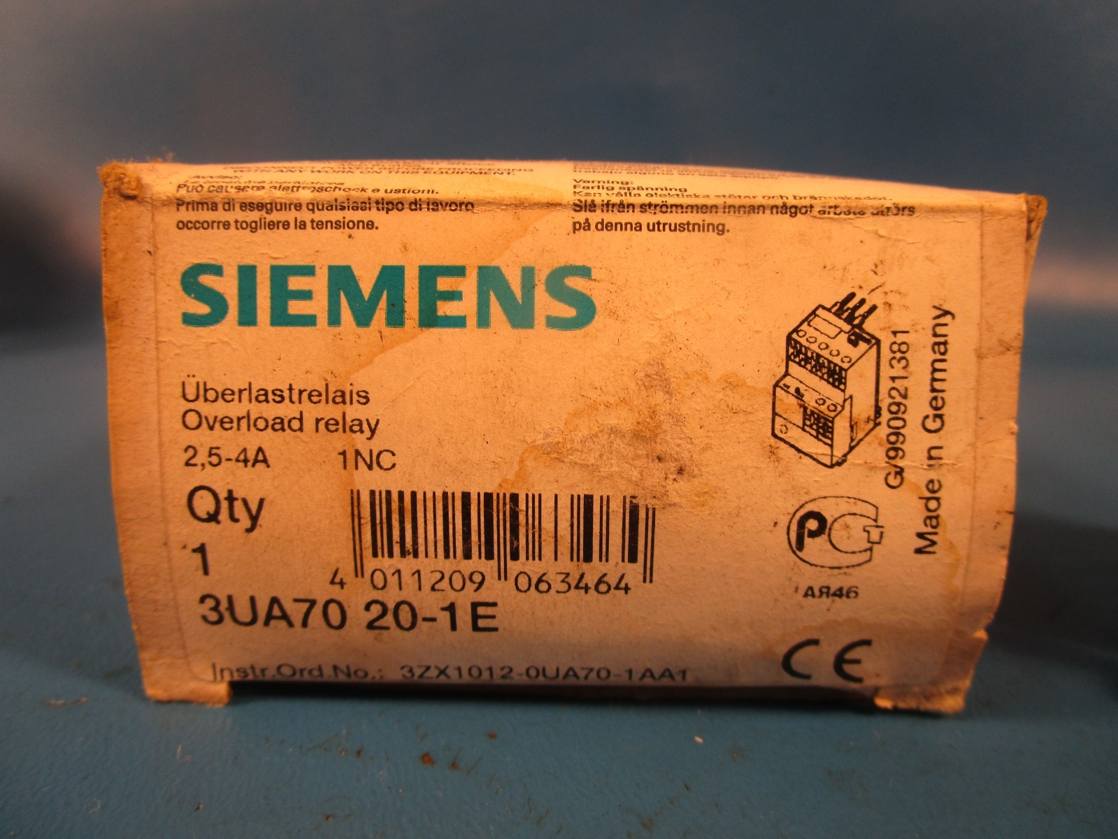 Siemens 3UA70 20-1E, Overload Relay 1 – 1.6A 3UA7020-1A, 3UA79 00-0C