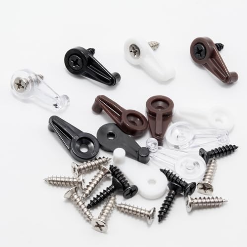 50 Pack Glass Retainer Clips Kit, White Window Screen Clips, 4-5mm Glass Cabinet