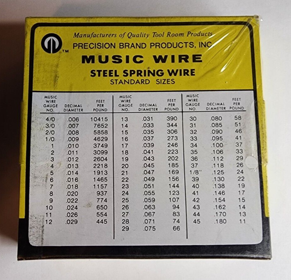 NOS Precision Brand Superior Quality Music Wire 1Lb. .041 Diameter roll
