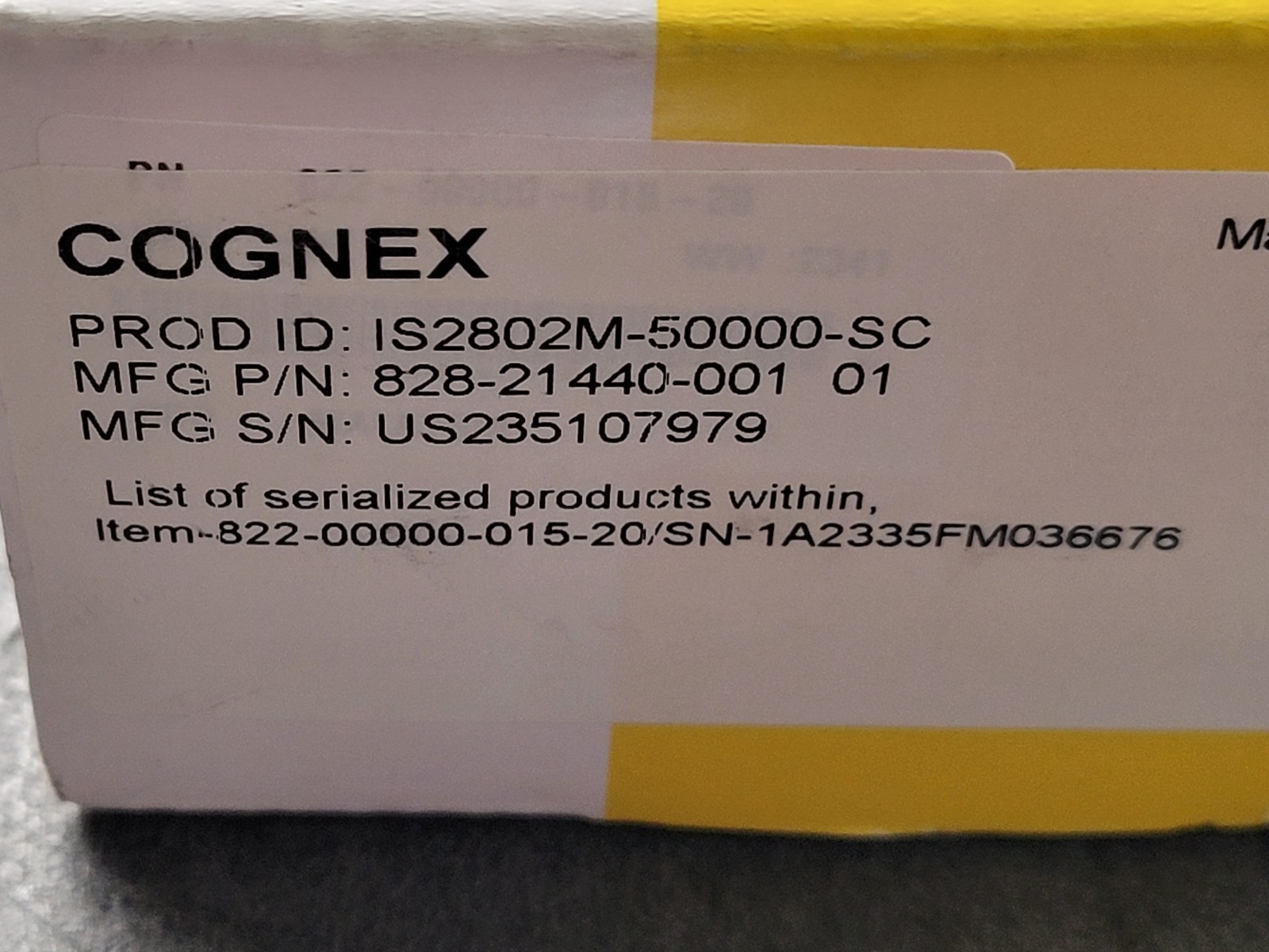 Cognex Model 50215 Barcode Code Reader 828-21440-001 01