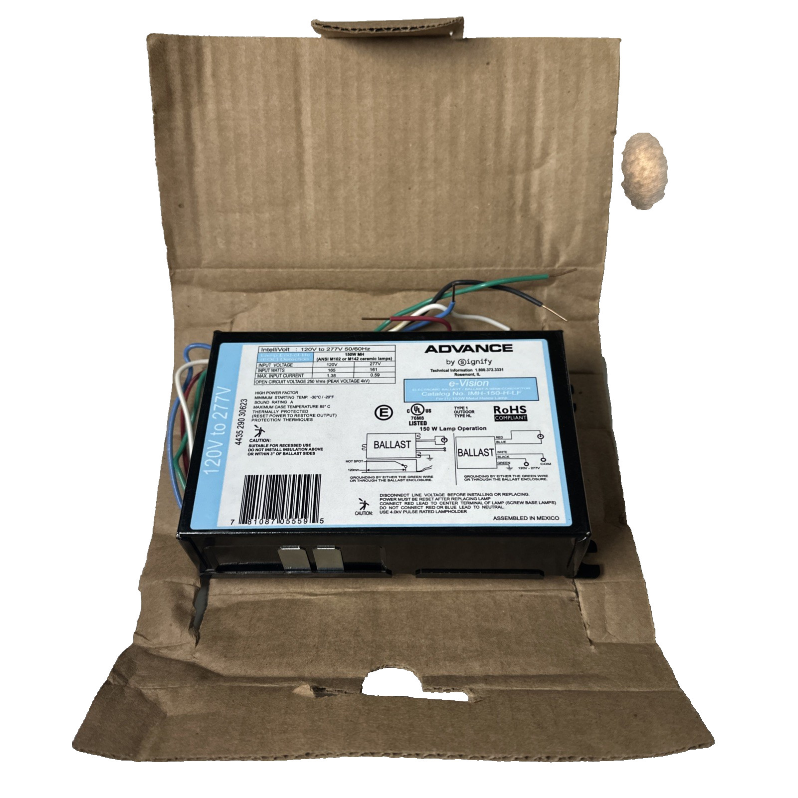 New Philips Advance e-Vision IMH-150-H-LF Electronic Ballast 150W 1 Lamp