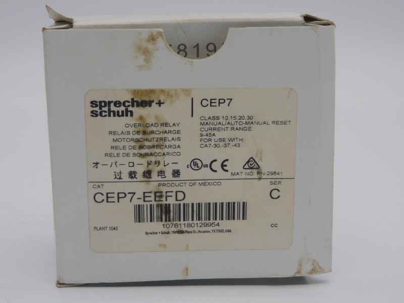 SPRECHER+SCHUH CEP7-EEFD SER. C 690V 9-45A (AS PICTURED) NSMP