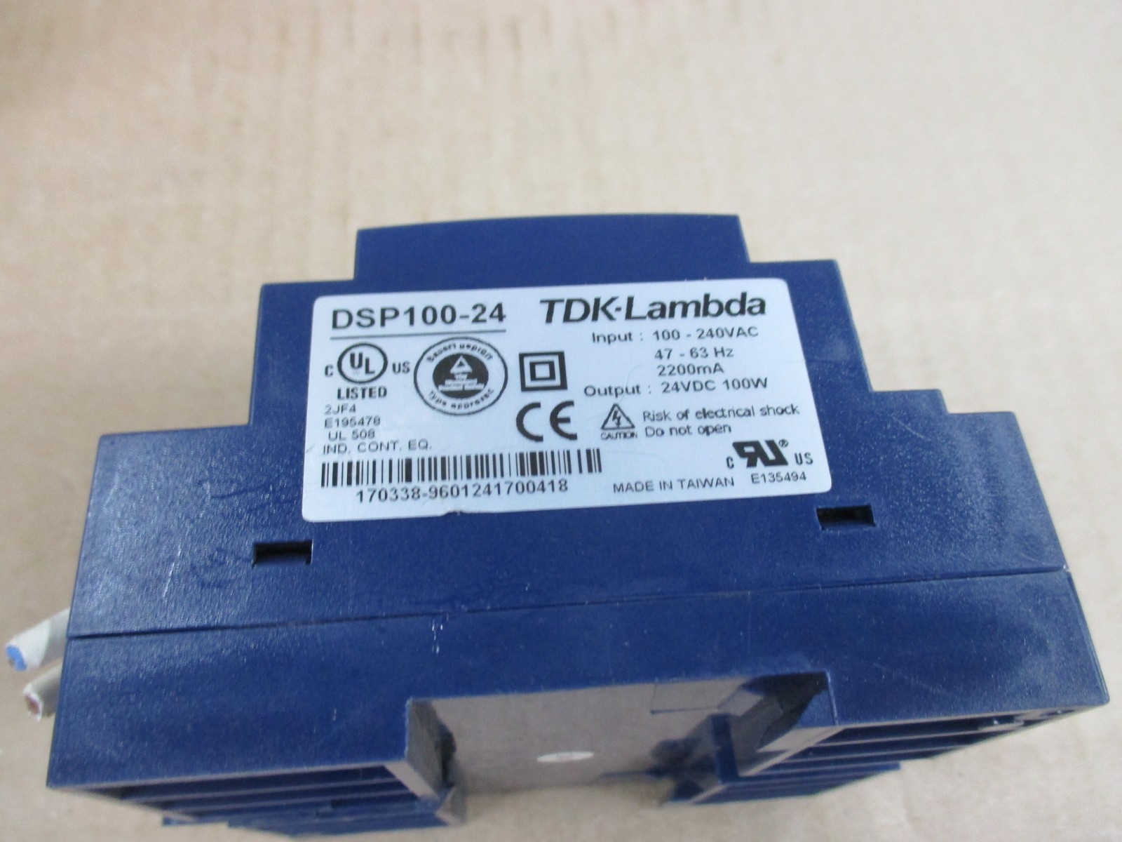 DSP 100-24 TDK-LAMBDA POWER SUPPLY INPUT 100 – 240 VAC OUTPUT 24VDC 100W USED