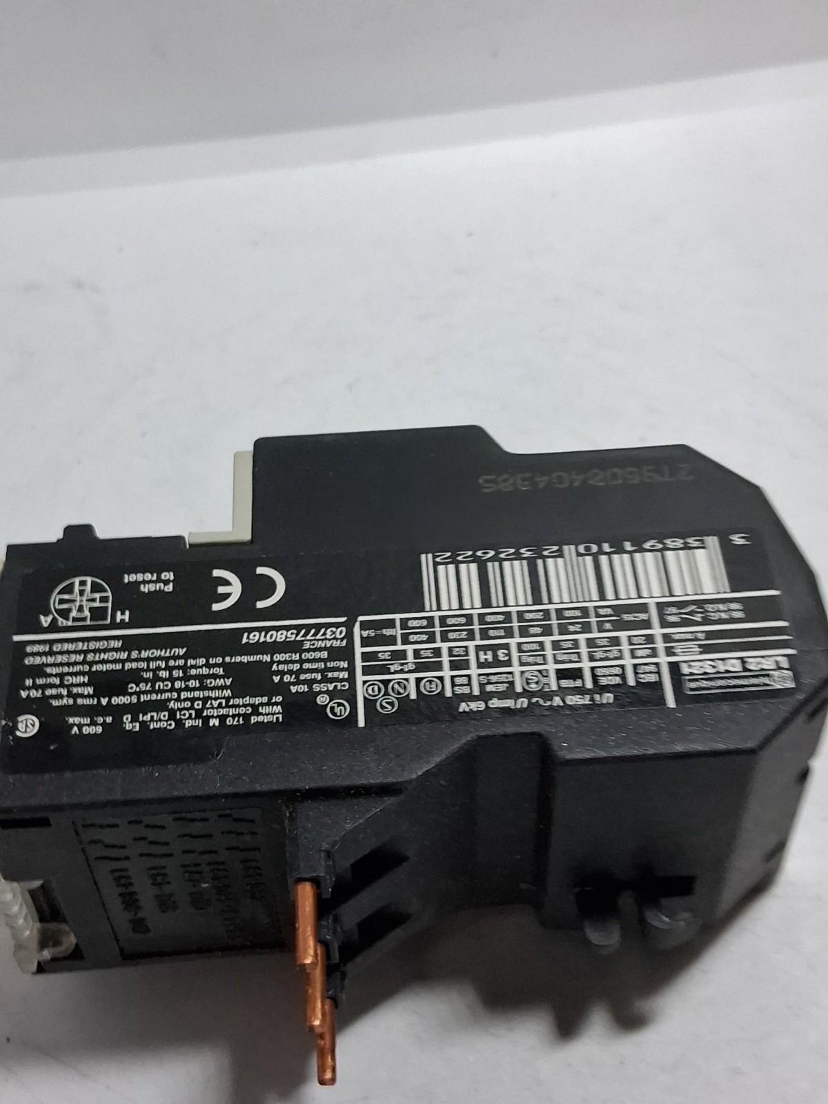 TELEMECANIQUE LR2 D1321 THERMAL OVERLOAD RELAY 12-18A CLASS 10A NNB