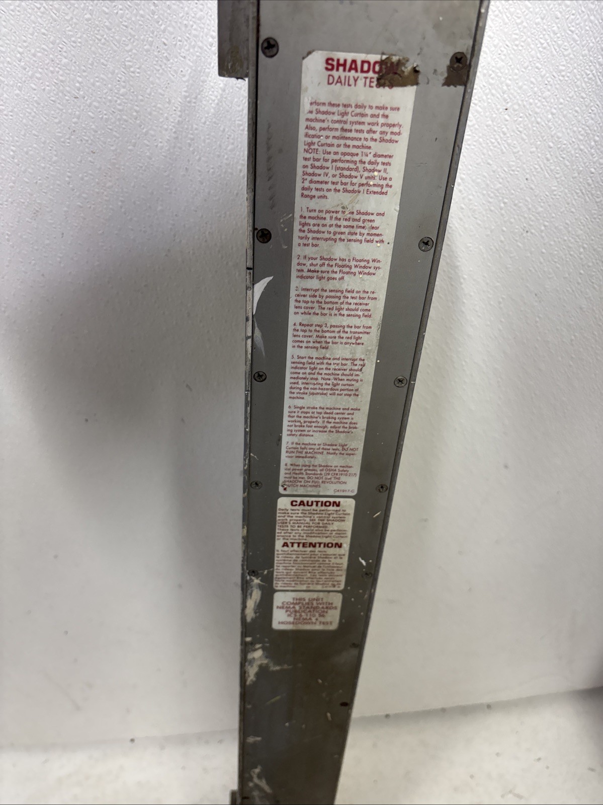 DATA INSTRUMENTS SHADOW36 INFARED SAFETY CURTAIN TRANSMITTER #3E1