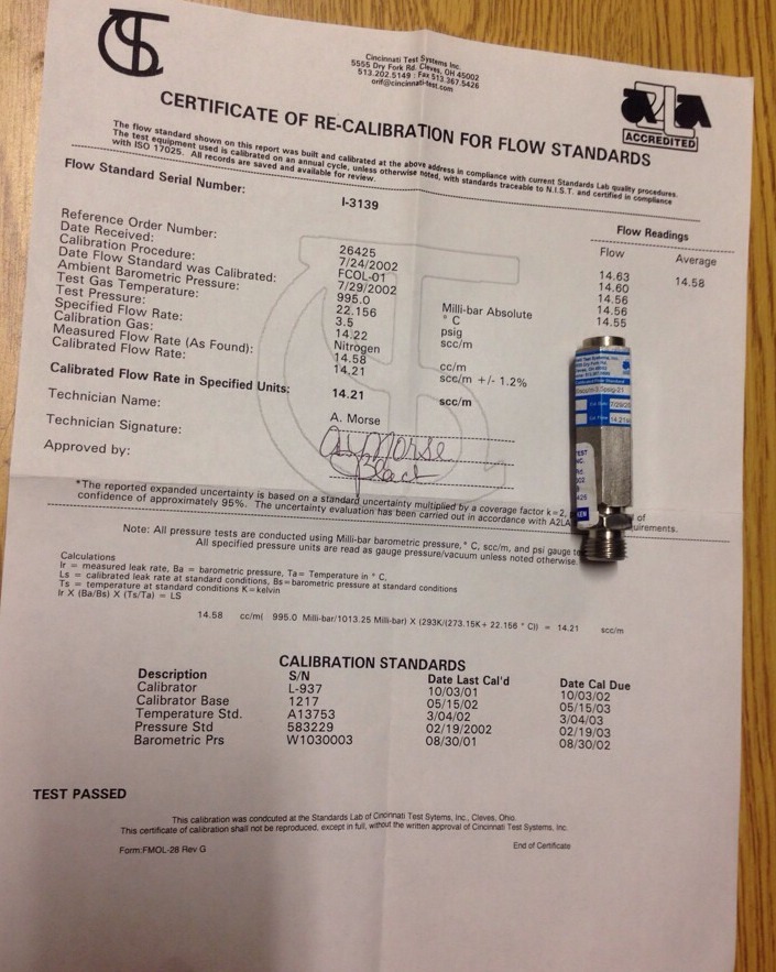 Cincinnati TEST SYSTEMS 420-15.00scc/m-3.5psig-21, EX0I3139, EX0I3135, Lot Of 4