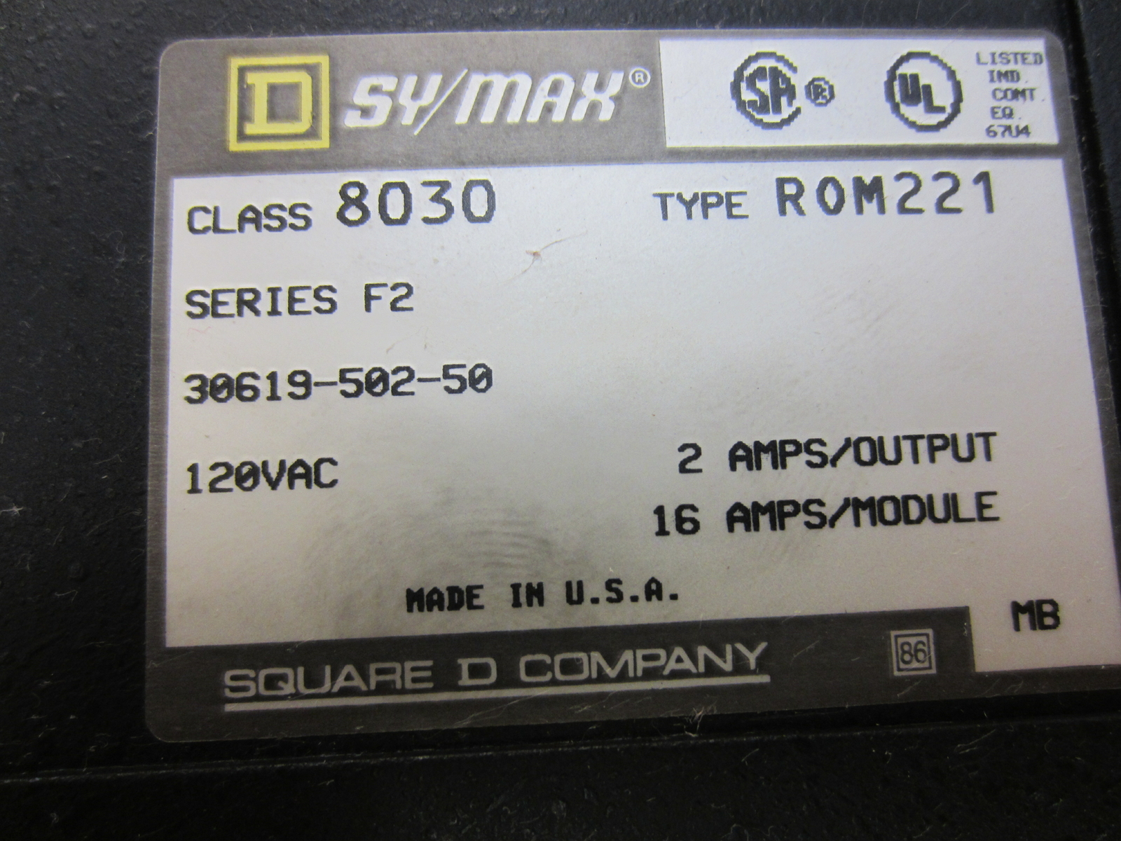Square D 8030 ROM-221 Output Module 8030ROM221 Series F2