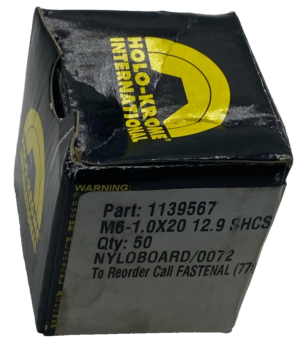 BOX OF 50 HOLO-KROME 1139567 ALLOY SOCKET HEAD CAP SCREWS M6-1.0×20 12.9 SHCS