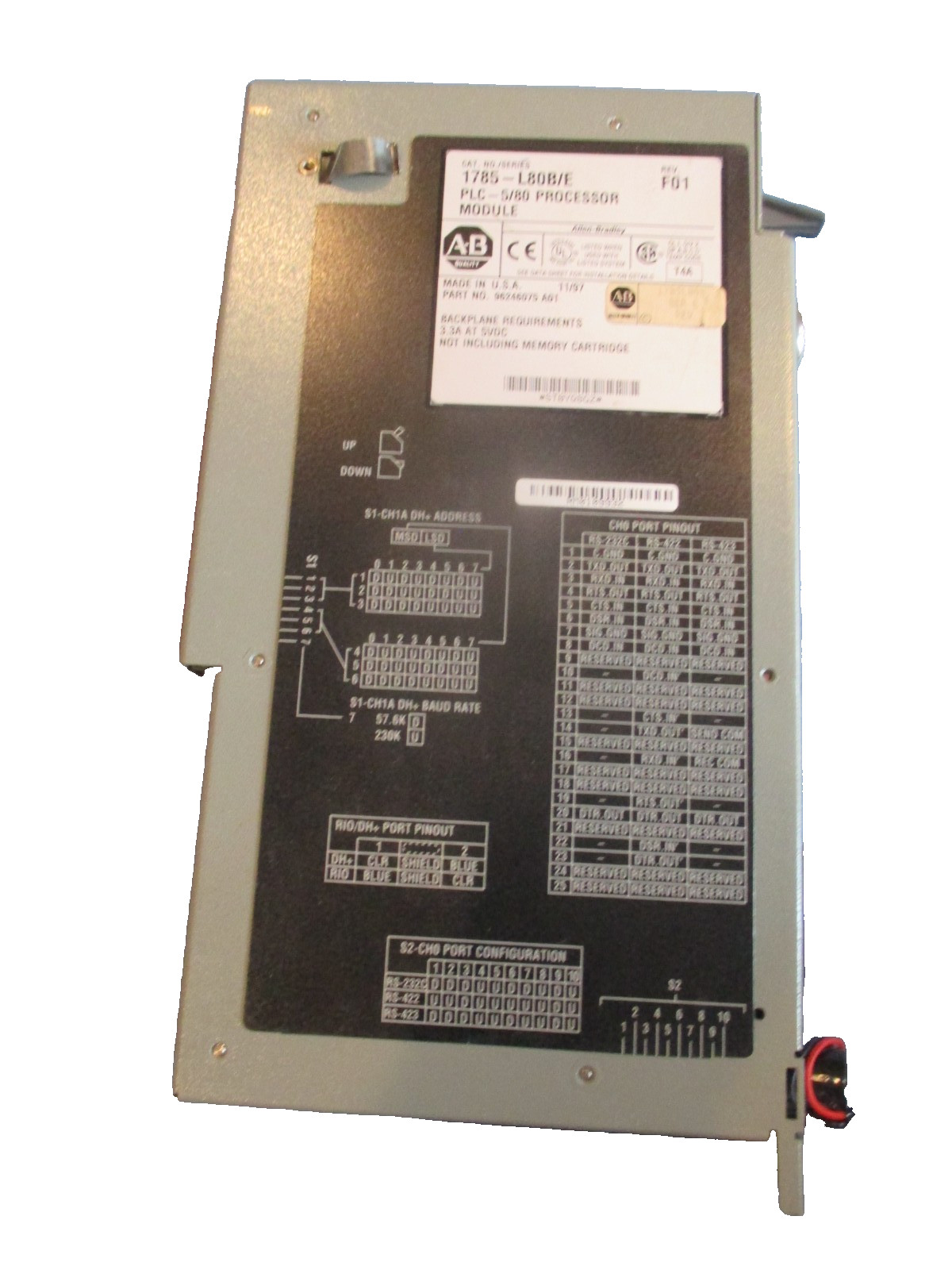 Allen Bradley PLC-5/80 Processor Module 1785-L80B/E 1785-L80B 96246075A01