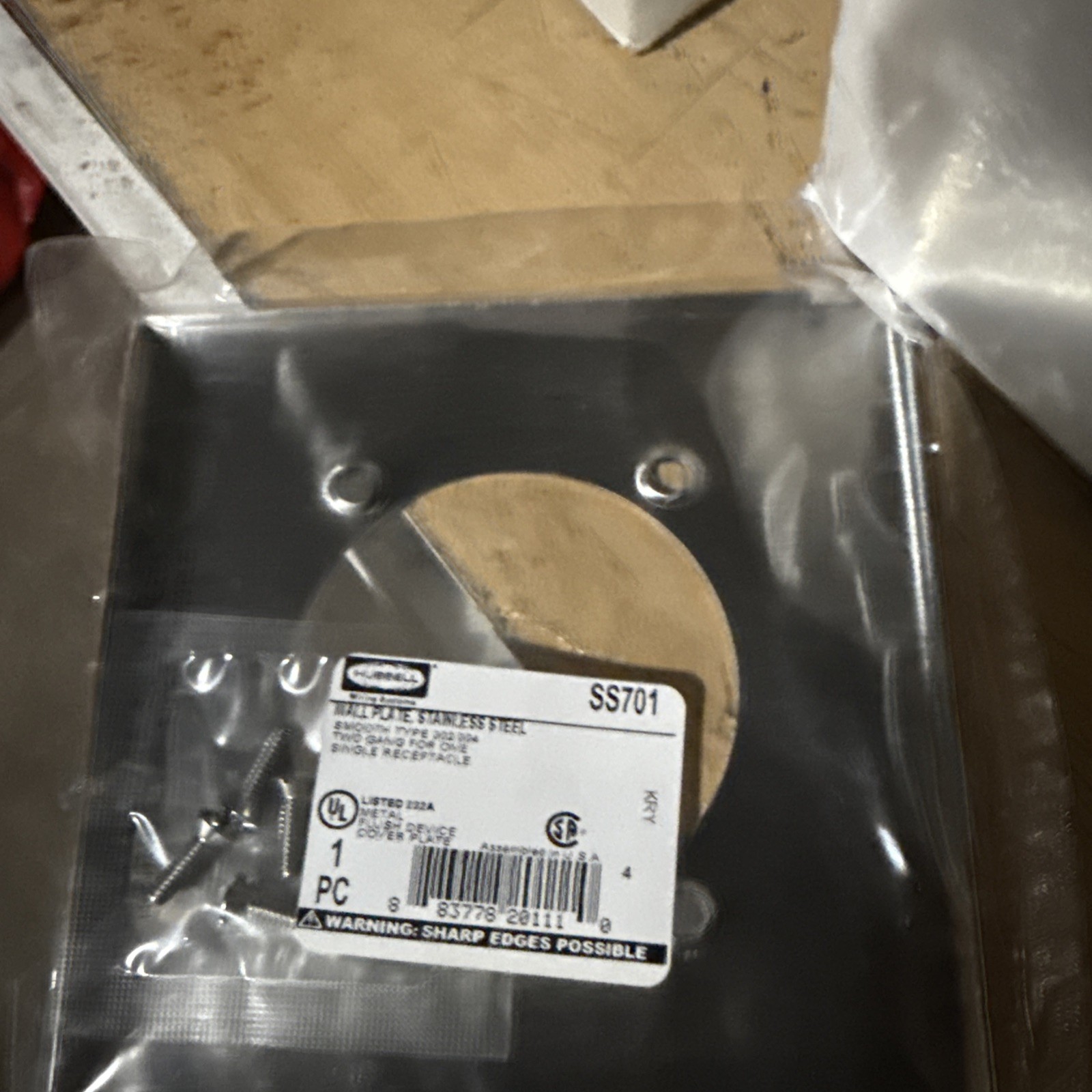 HUBBELL WIRING DEVICE-KELLEMS SS701 Stainless Steel Wallplate (Lot of 25)