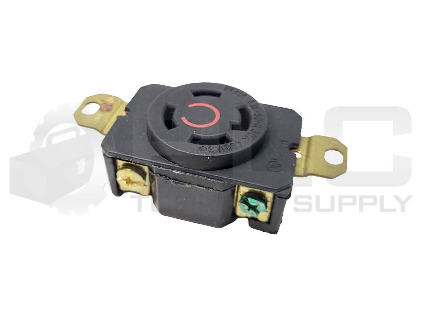 NEW NEMA L16-30-R TURNLOCK SINGLE RECEPTACLE BLACK 30A 480V 3-POLE