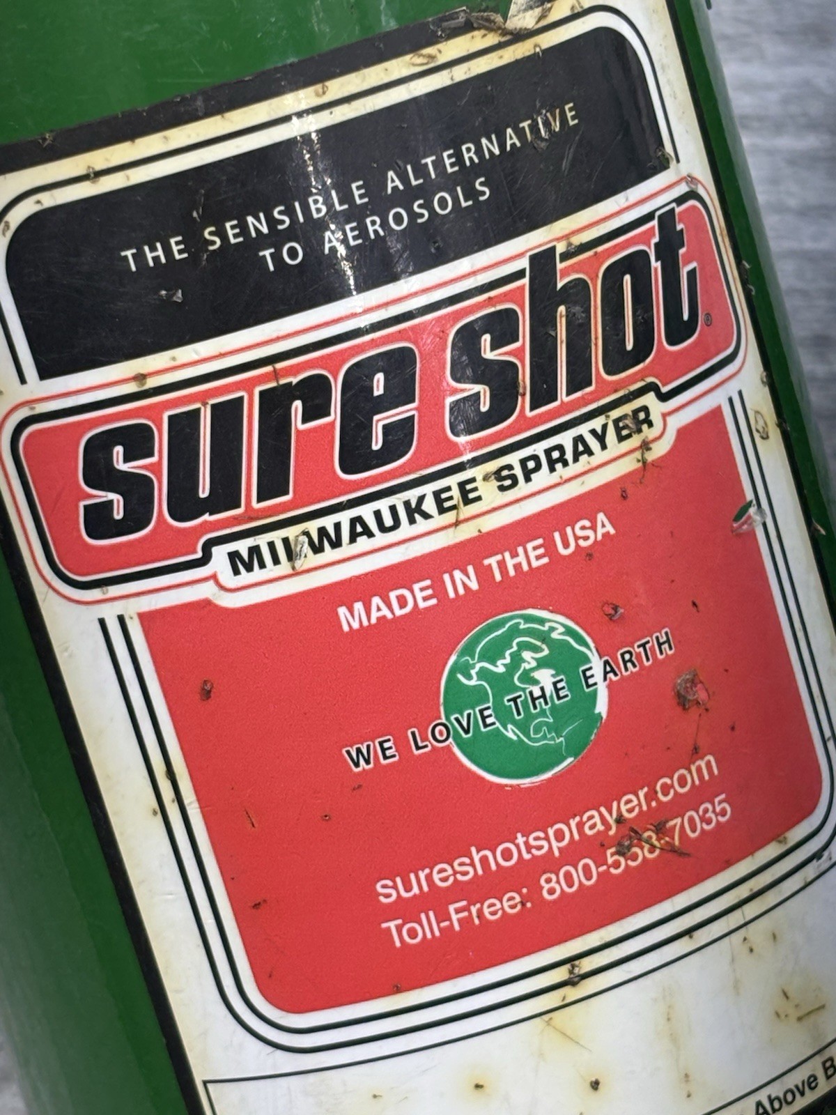 Sure Shot Milwaukee Sprayer USA Made Green Mechanic Shop Garden Garage Cleaner
