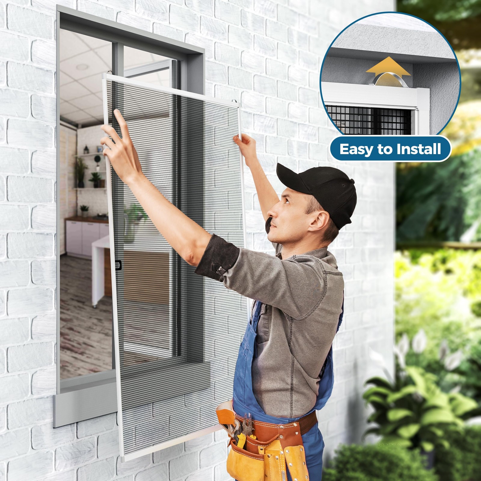 Augblinds 2 Sets Window Screen Frame Kit, 5/16 46 in X 46 (2 Pack), White