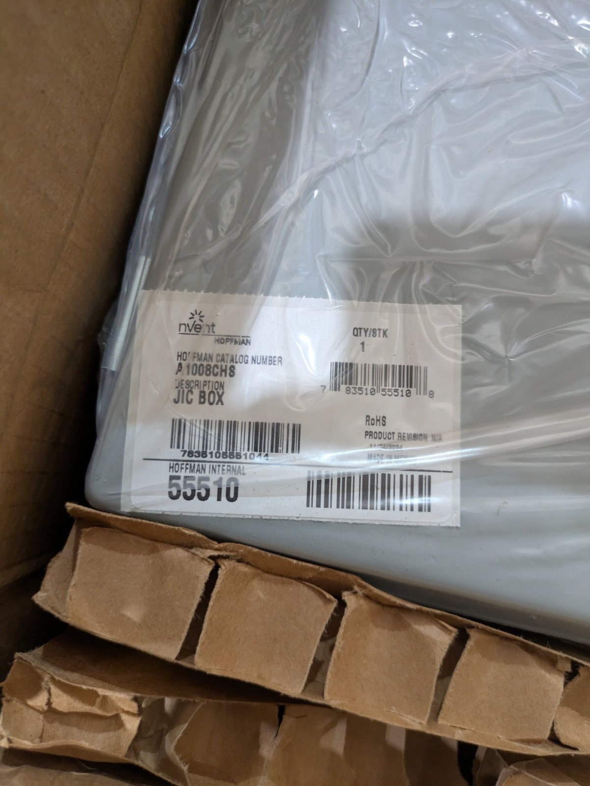 Hoffman A1008CHS Steel Enclosure 10x8x4 NEMA 12/13 Hinged Solid Cover