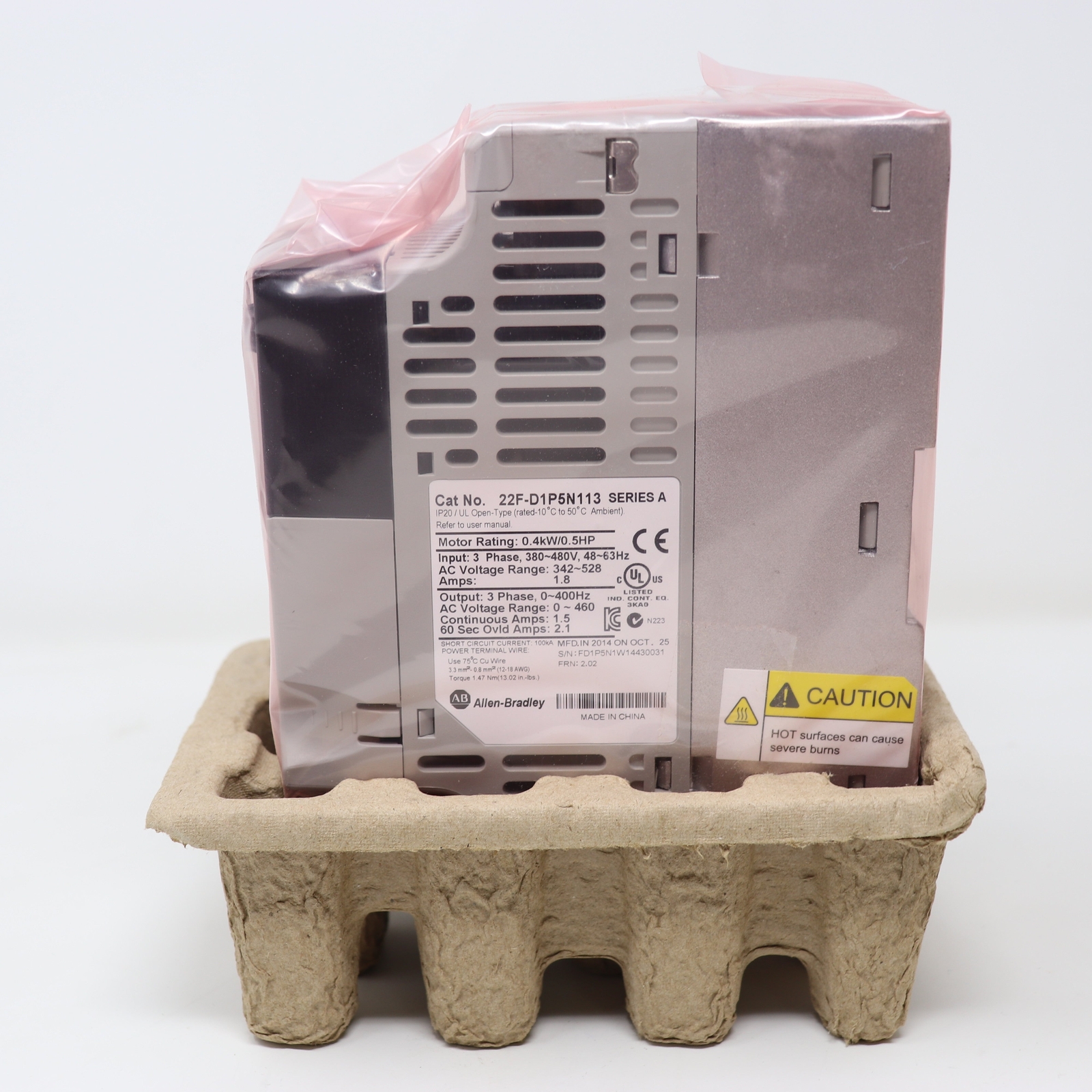 Allen-Bradley AB 22F-D1P5N113 /A PowerFlex 4M Drive 380-480V 3PH 1.5A 0.5HP