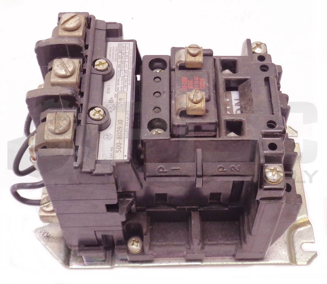 ALLEN BRADLEY 509-BOD930 STARTER, SIZE 1, SER. B, 509-B0D930, W/ CB236 COIL