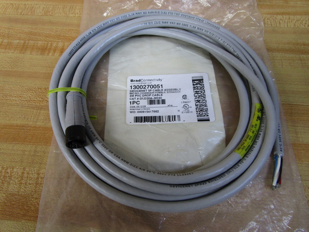 Brad Connectivity DND20A-M040 Woodhead Devicenet 5P Cable Assembly