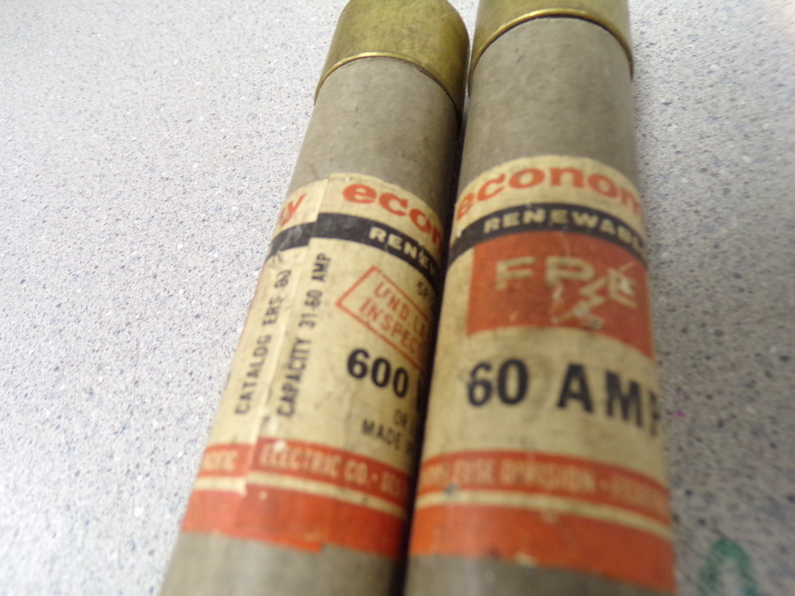 Economy Renewable FPE 60 Amps ERS60 600V Fuses, Lot of 2 *FREE SHIPPING*