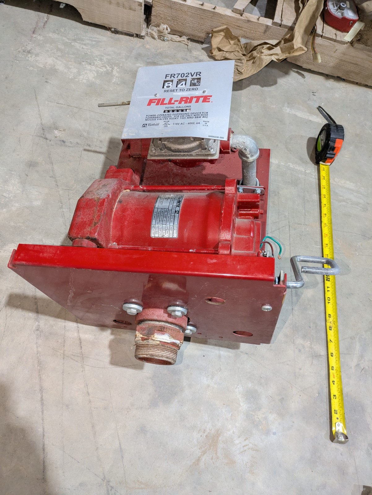 FILL-RITE FR702VR 115VAC 60HZ 6A FUEL PUMP
