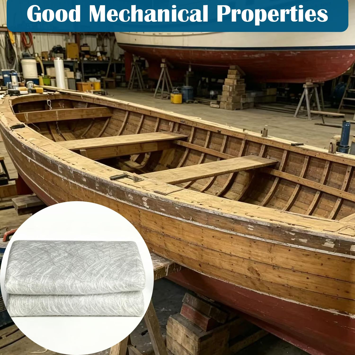 Fiberglass Mat, 3.5 Yards X 41″ Wide Fiberglass Chopped Strand Mat, Strong Repai