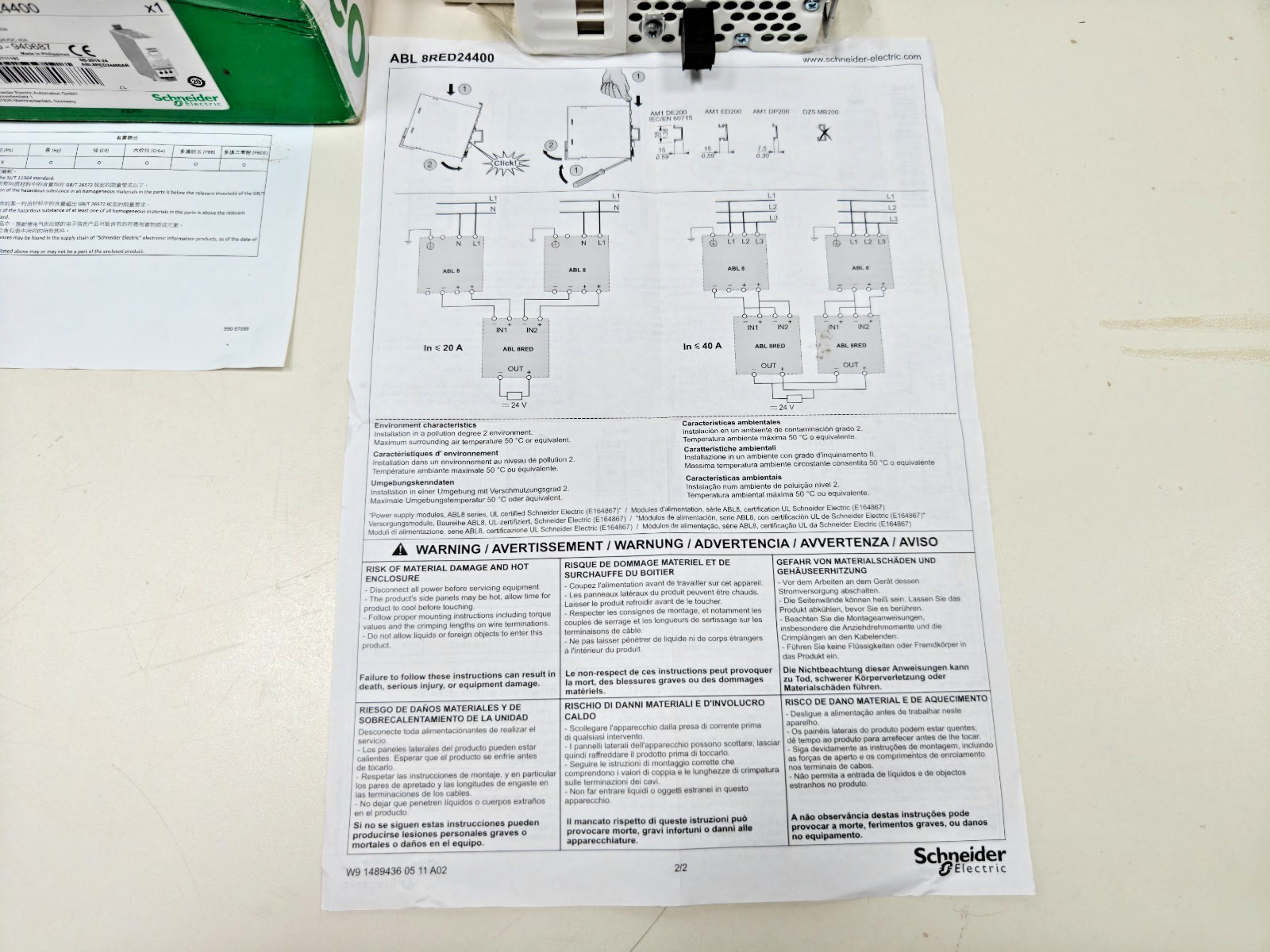 ABL8 RED24400 Schneider Electric Redundancy Module – 40A – for Regulated SMPS