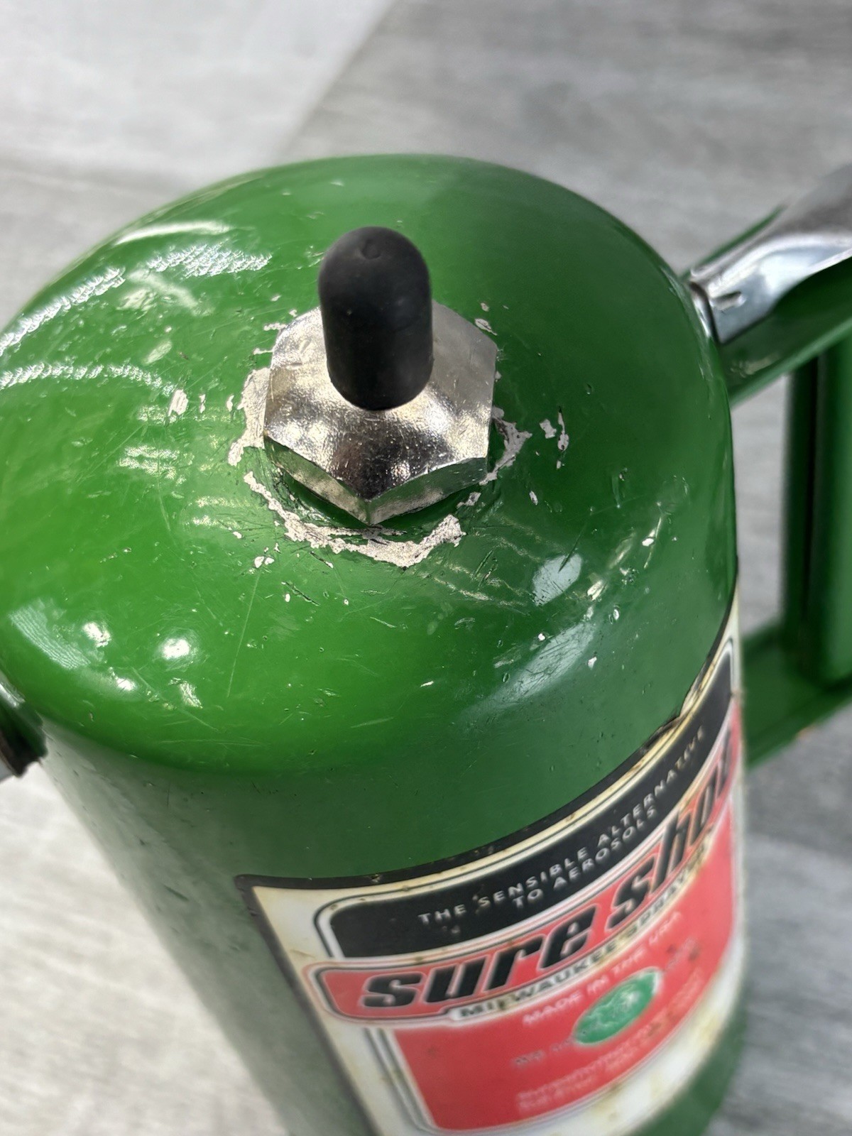 Sure Shot Milwaukee Sprayer USA Made Green Mechanic Shop Garden Garage Cleaner