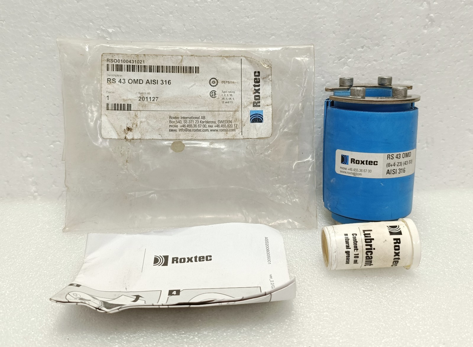 ROXTEC RSO0100431021 RS 43 OMD AISI 316 CABLE PIPE ENTRY SEAL SURPLUS NEW NO BOX