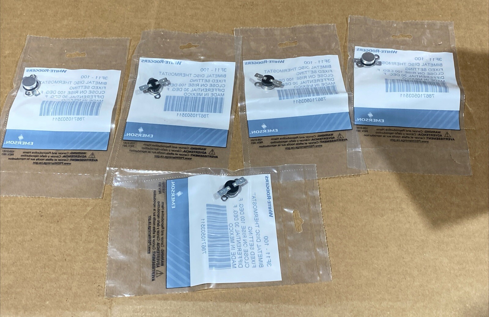 White Rodgers Emerson 3F11-100 Thermostats 5Pack New