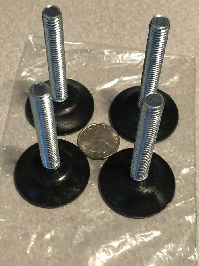 4 pack Levelers Threaded 3/8 -16 Stud Foot Feet Furniture Equipment Chair Table