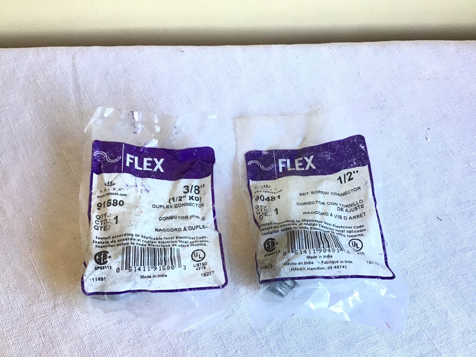Brand New Mixed Lot Of 2 Halex Flex Industrial Duplex And Set Screw Connectors