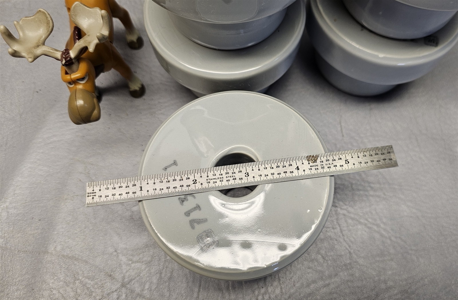 PP Inc 3-9/16″ Stackable Insulator 713031 High Voltage Porcelain Lot of 10