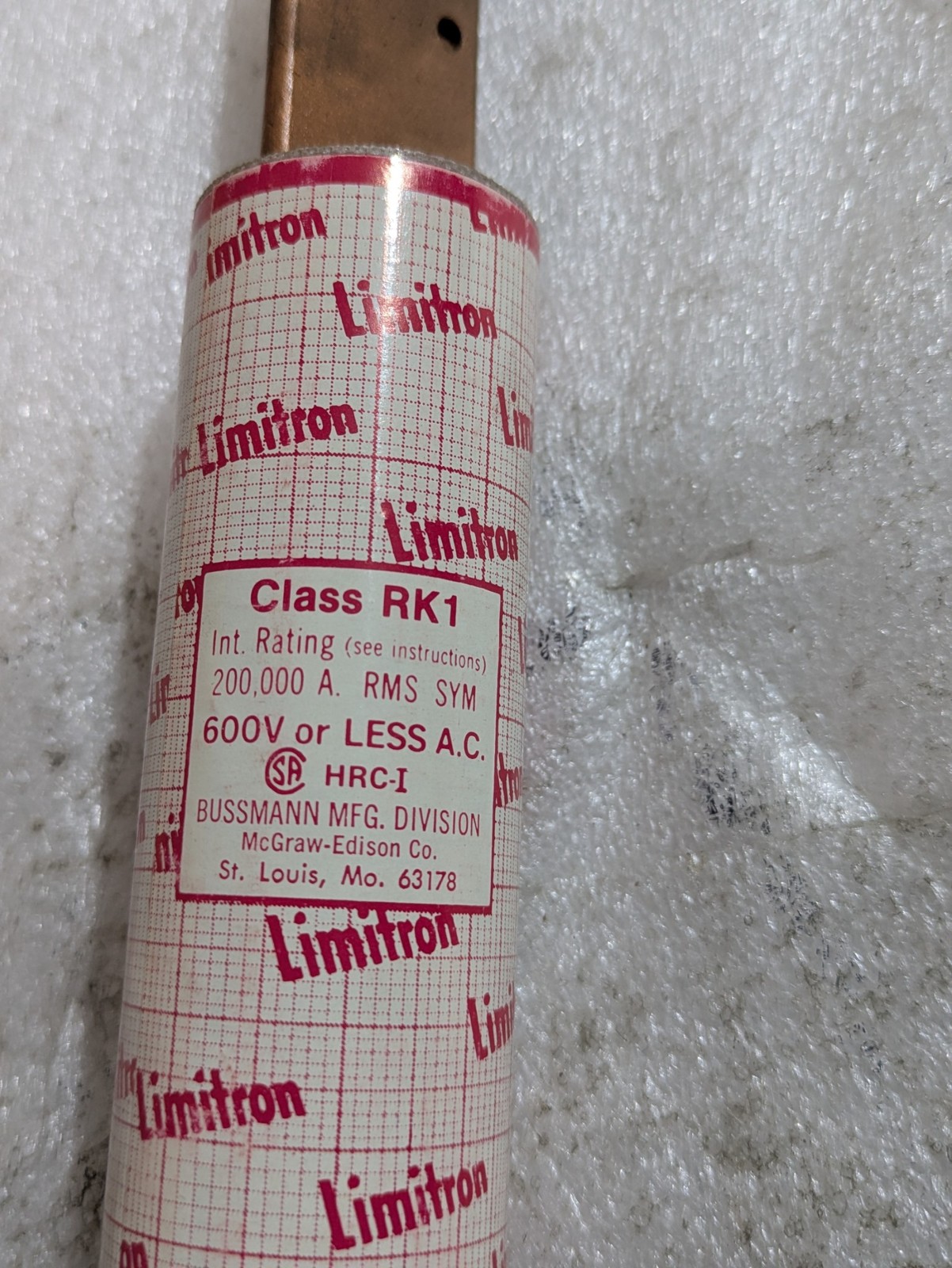 Bussmann KTS‑R‑175 Fast Acting Fuse 175A 600V Class RK1 Limitron Fast Acting
