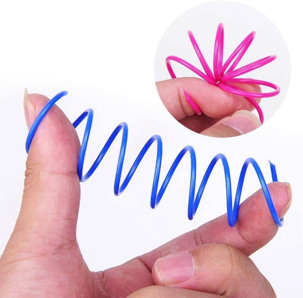 Cat Spring Toy (60 Pack), Cat Kittens Toys Plastic Coil Spiral Springs for Swatt