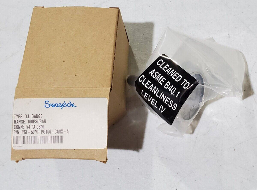 NEW Swagelok PGI-50M-PG100-CAQX-A Gauge 100psi 50mm Cleaned