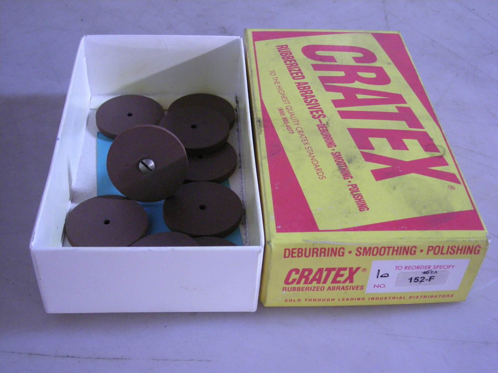 Pkg of 9 ea. Cratex 152-F Large Wheel 1-1/2″”x1/8″”x1/8″” 240 Grit