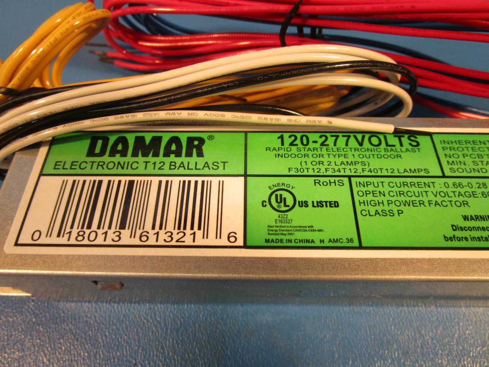 DAMAR BALLAST EL240-120/277HF, Rapid Start, 120-277VOLTS 50/60 Hertz, High Power