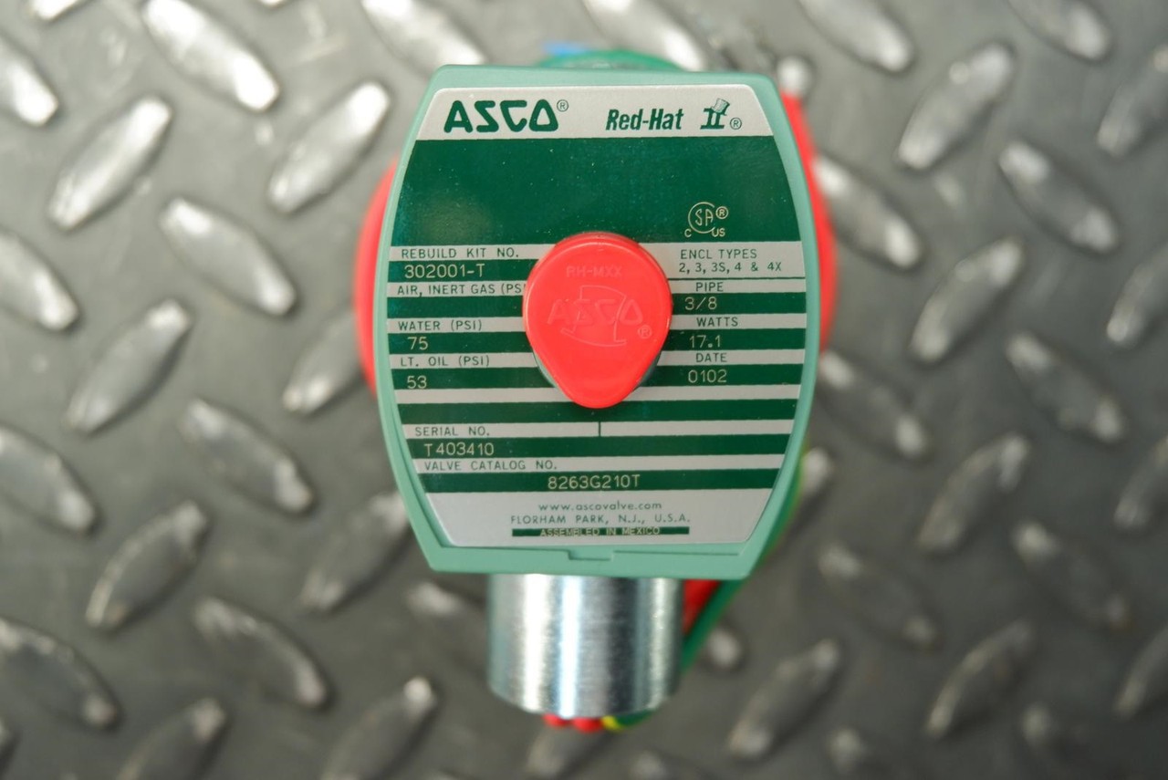 ASCO 8263G210T 3/8″ Solenoid Valve 2-Way NC 220-240VAC NOS