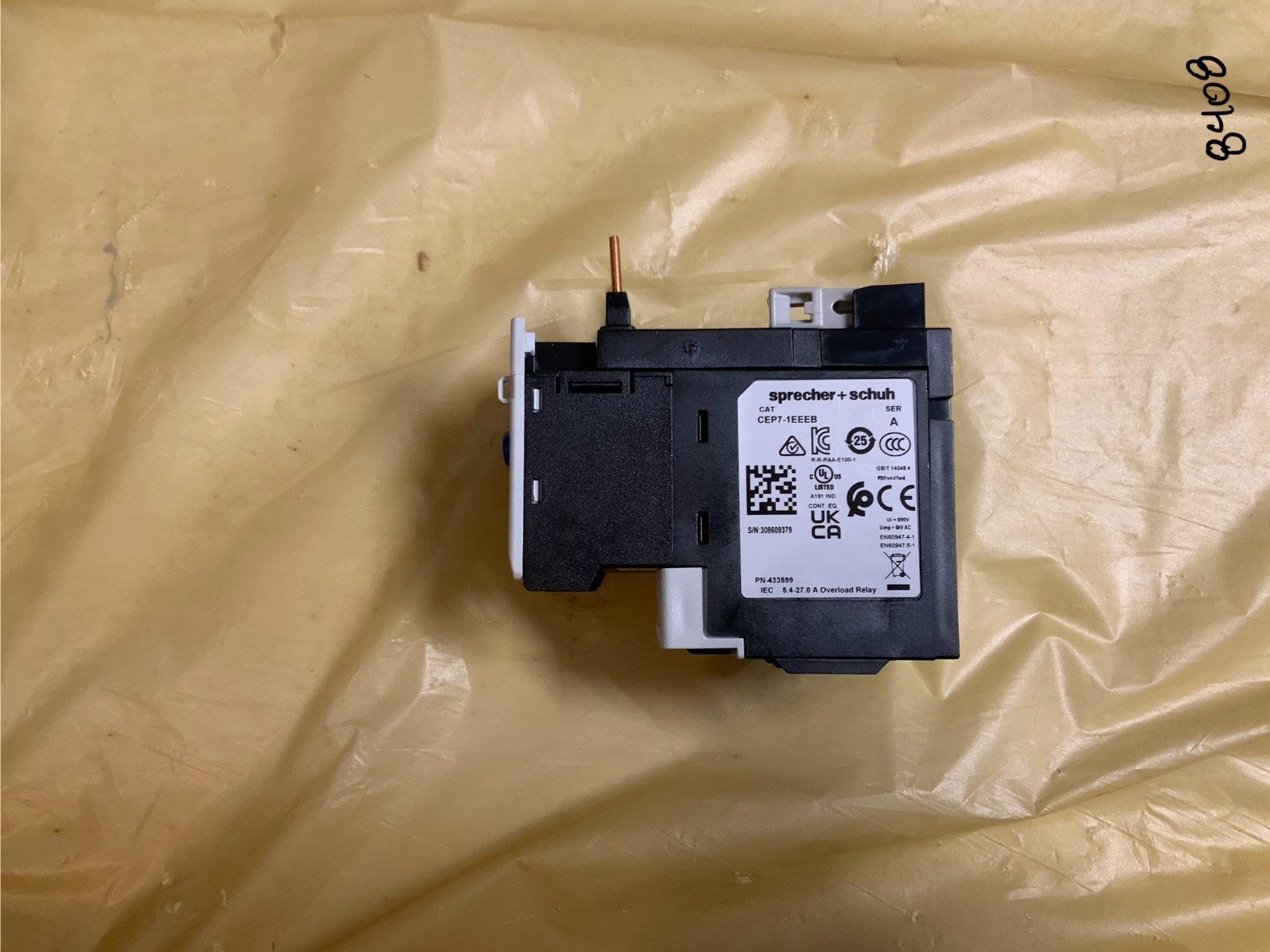 Sprecher + Schuh CEP7-1EEEB Solid-State Overload Relay 5.4-27A Class10/20