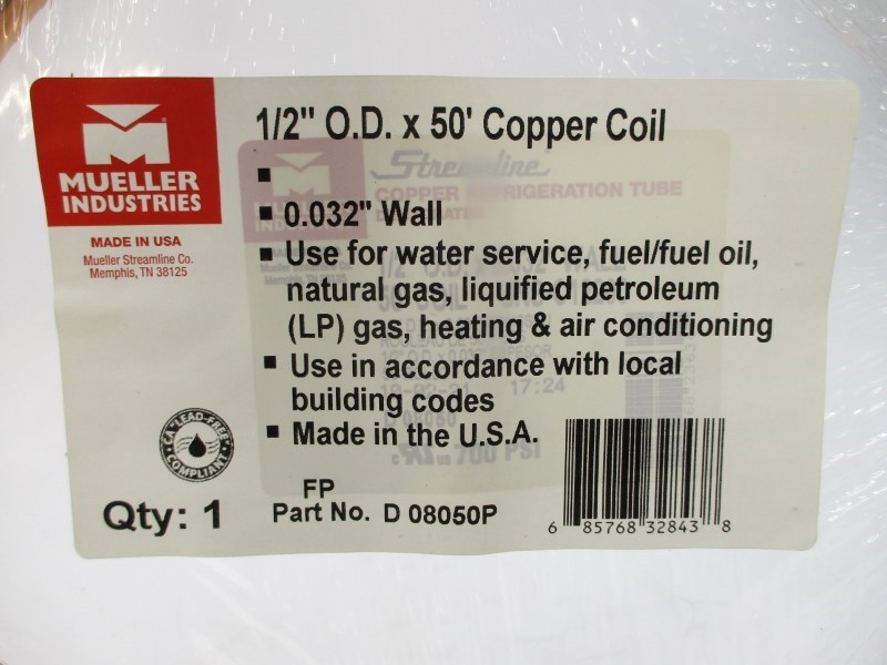 MUELLER INDUSTRIES D08050P 700PSI 50′ NSMP