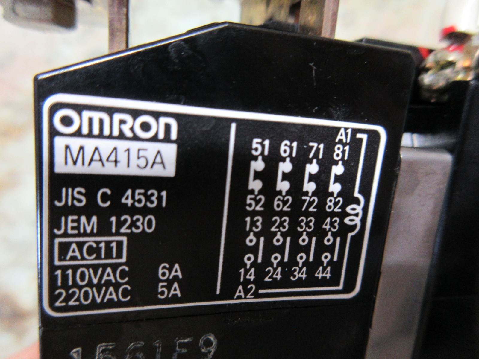 OMRON MAGNETIC CONTACTOR UNIT MA415A PIKAO JIS C 4531 AC11 CNC 100 COIL V
