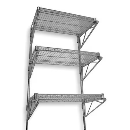 Zoro Select 2Hge8 Steel Wire Wall Shelving, 18″D X 24″W X 54″H, Chrome, 2Hge8