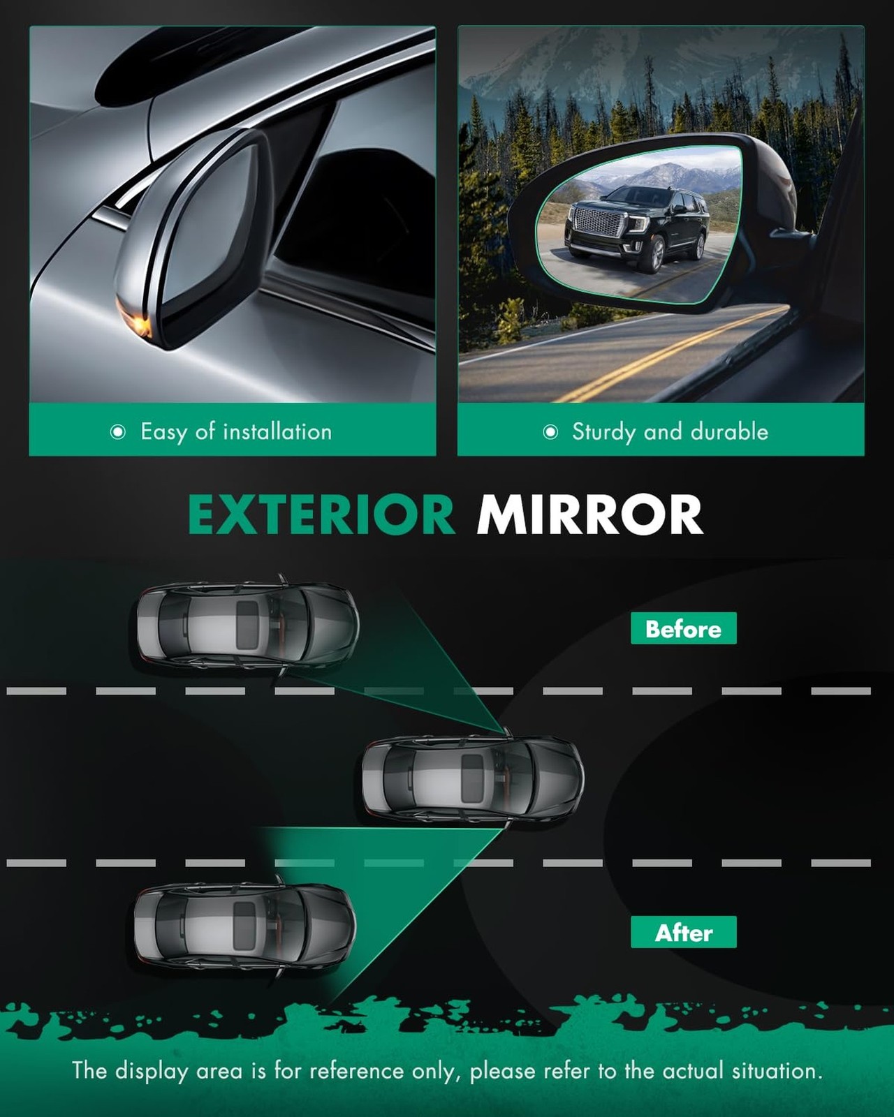 SCITOO Side View Mirror Glass Passenger Right Side Fit For 2006-2011 For Ford…