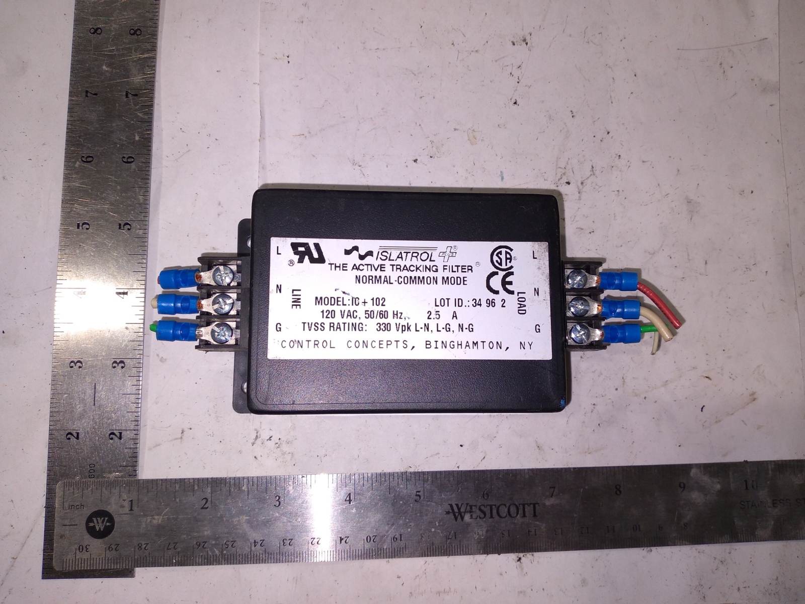 ISLATROL THE ACTIVE TRACKING FILTER IC + 102 120VAC 50/60HZ 2.5A