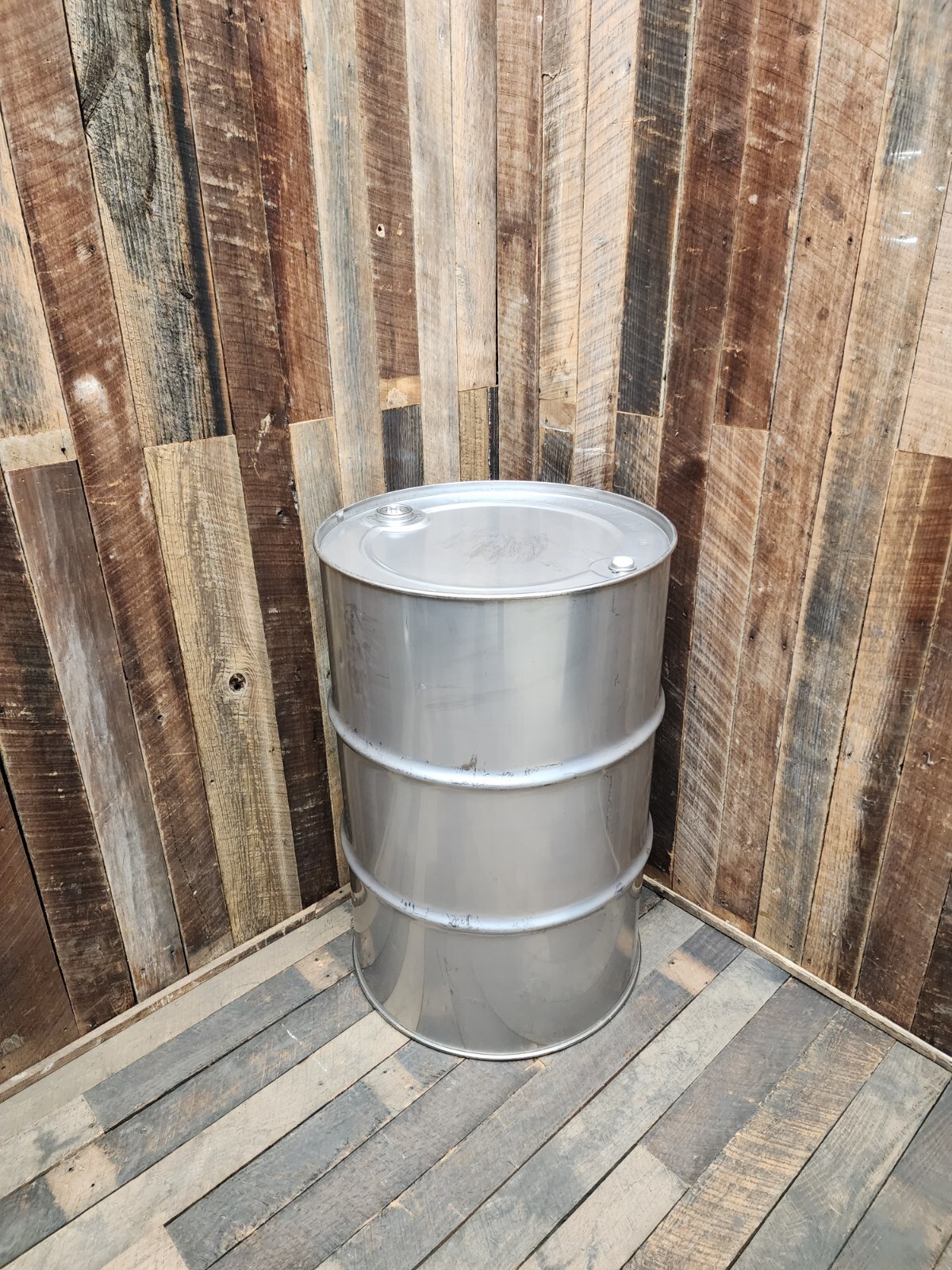 55 Gallon Stainless Drum Barrel USED Closed Top