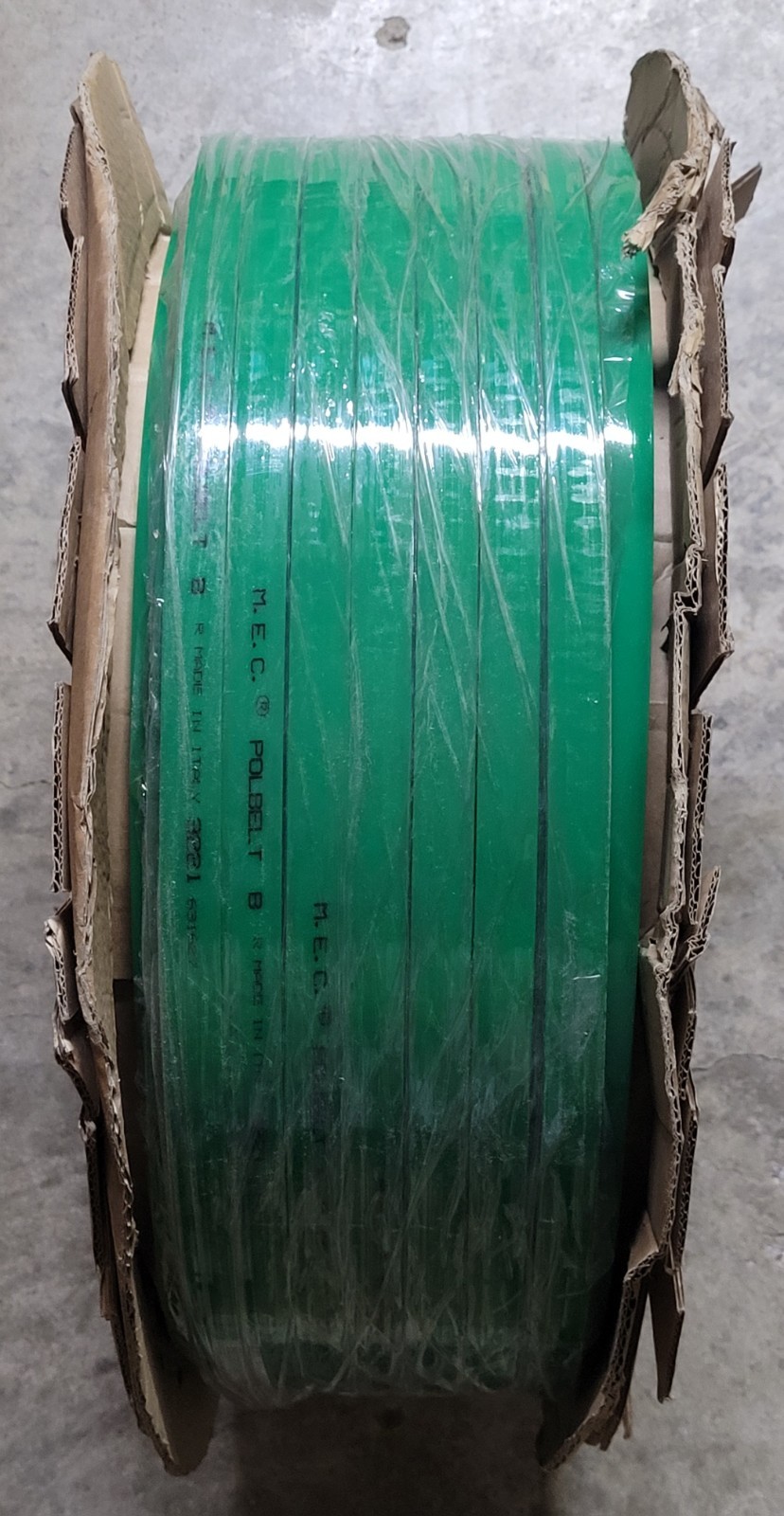 M.E.C. Thermoplastic Polbelt B Green Length: 100′ Made In Italy (New)